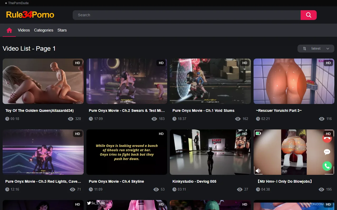 Screenshot of Rule34Porno Website Review